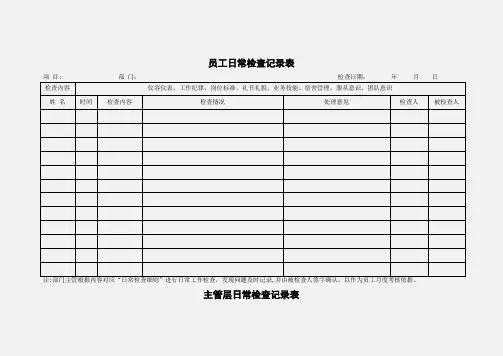 员工日常检查记录表