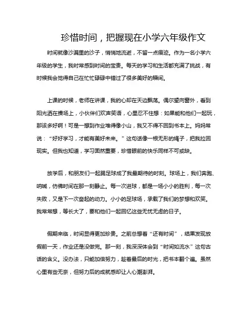 珍惜时间,把握现在小学六年级作文