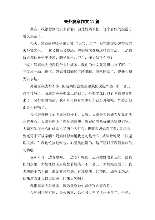 去外婆家作文11篇精选