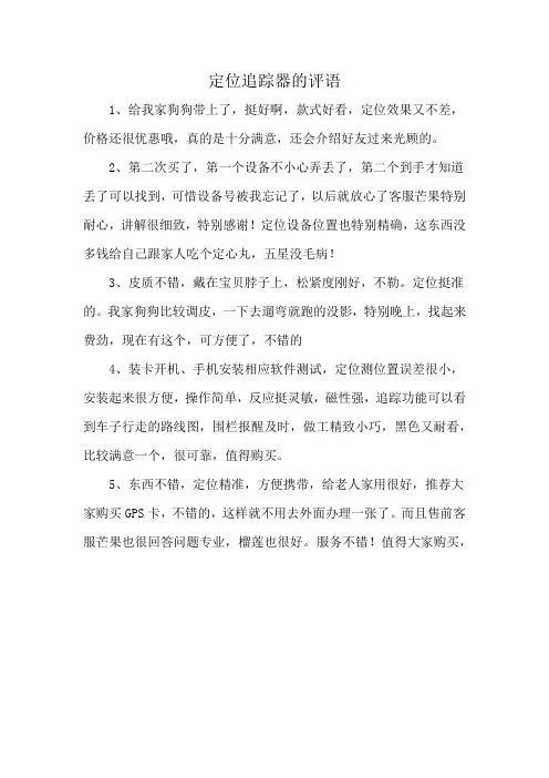 定位追踪器的评语
