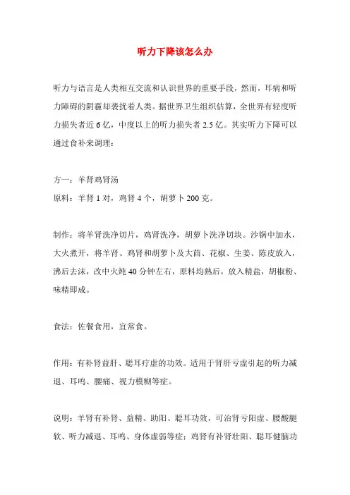 听力下降该怎么办