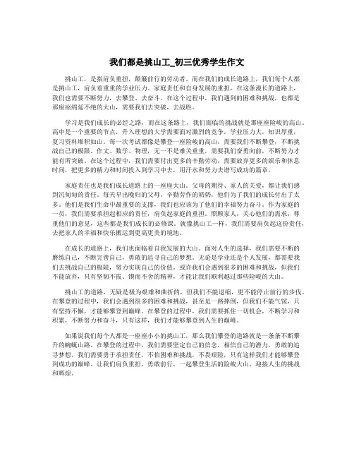 我们都是挑山工_初三优秀学生作文