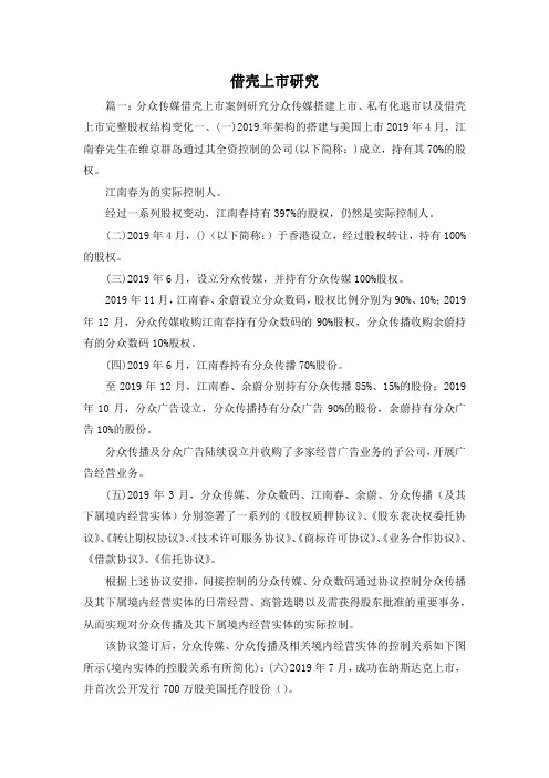最新-借壳上市研究 精品