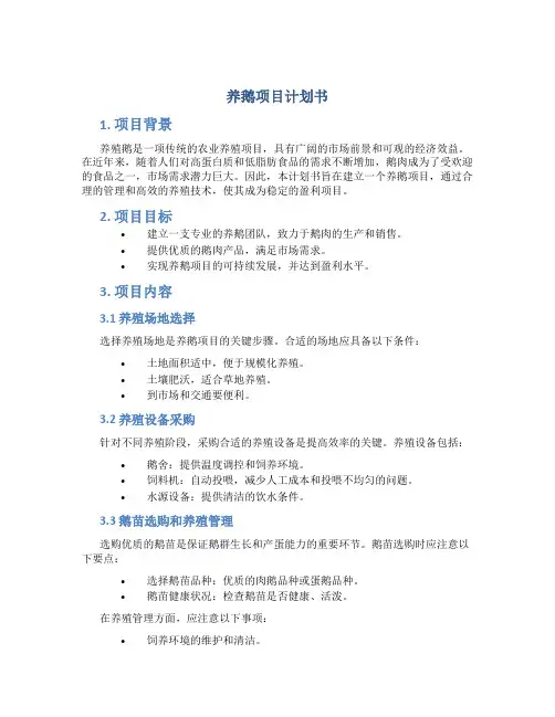 养鹅项目计划书