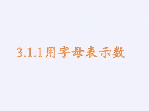 华东师大版七年级上册数学课件.1用字母表示数