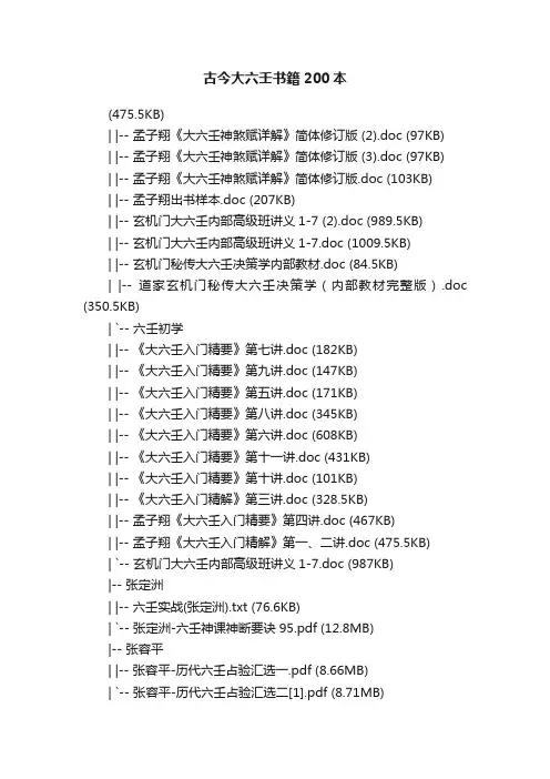 古今大六壬书籍200本