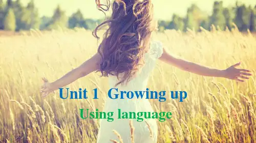 2019外研版高中英语选择性必修二Unit1 Using language课件