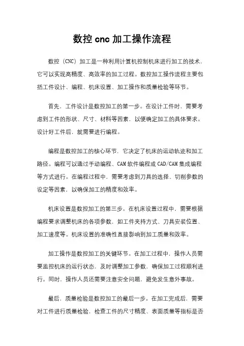 数控cnc加工操作流程