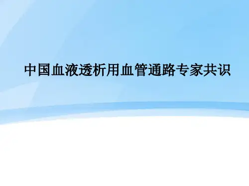 中国血液透析用血管通路专家共识PPT课件