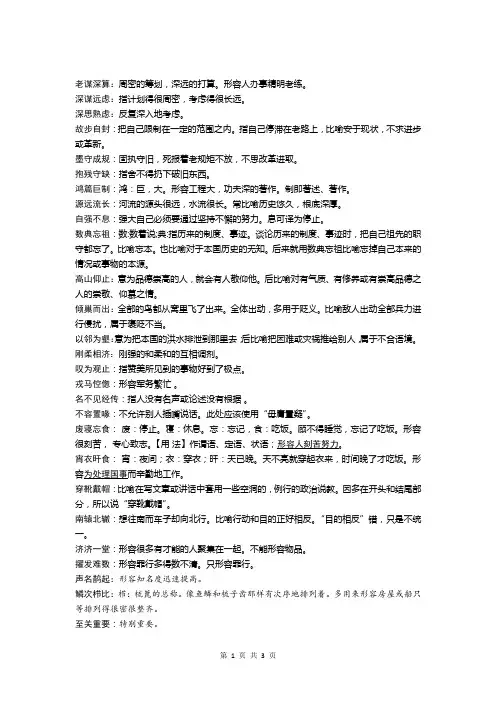 高中常用成语解析
