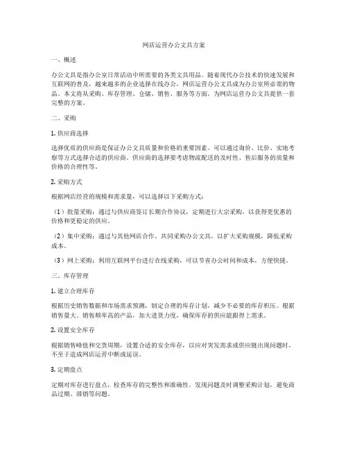网店运营办公文具方案