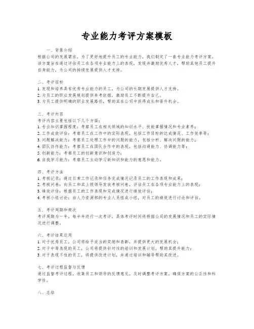 专业能力考评方案模板