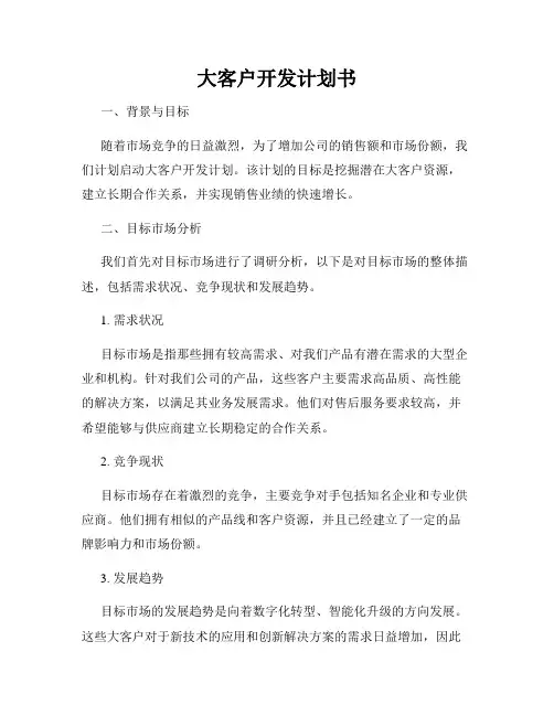 大客户开发计划书