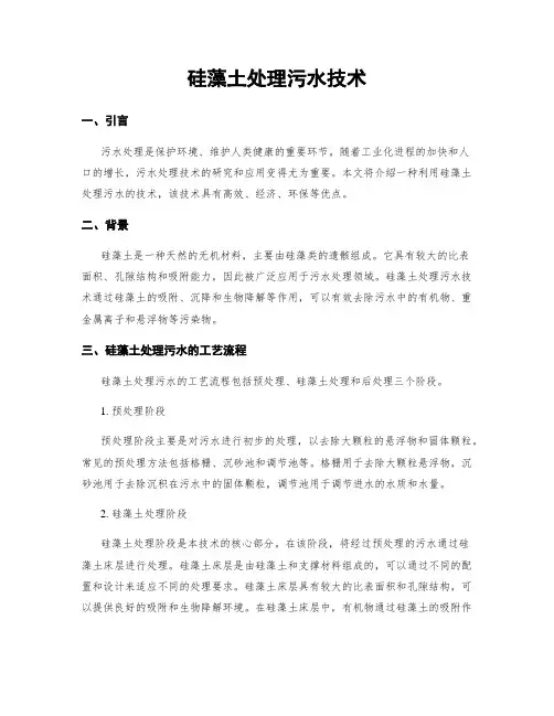 硅藻土处理污水技术