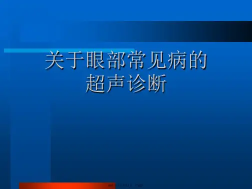 眼部常见病的超声诊断课件