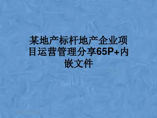 某地产标杆地产企业项目运营管理分享65P+内嵌文件