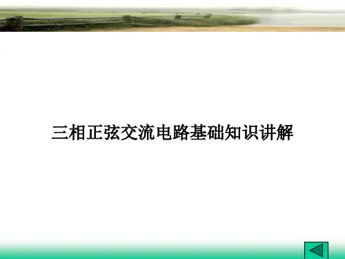三相正弦交流电路基础知识讲解