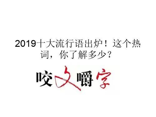 2019十大流行语