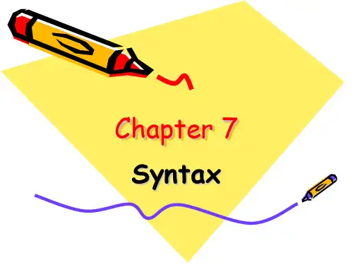 Chapter 7 Syntax(句法规则)分析
