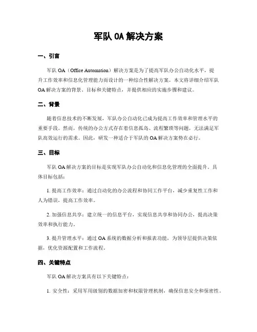 军队OA解决方案