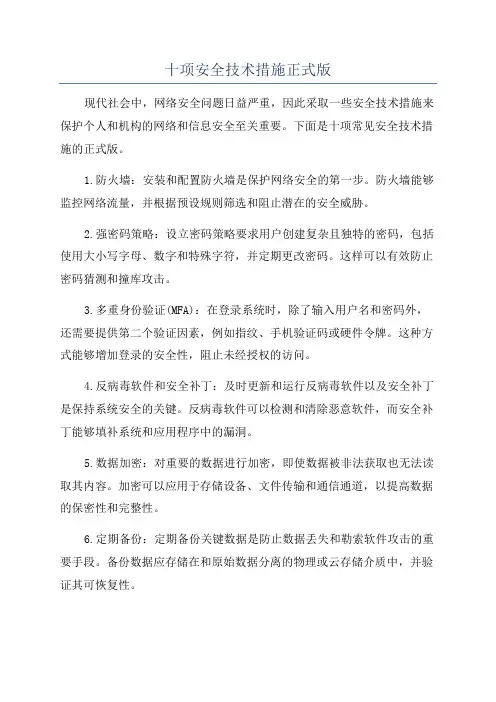 十项安全技术措施正式版