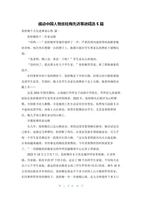 感动中国人物张桂梅先进事迹精选5篇
