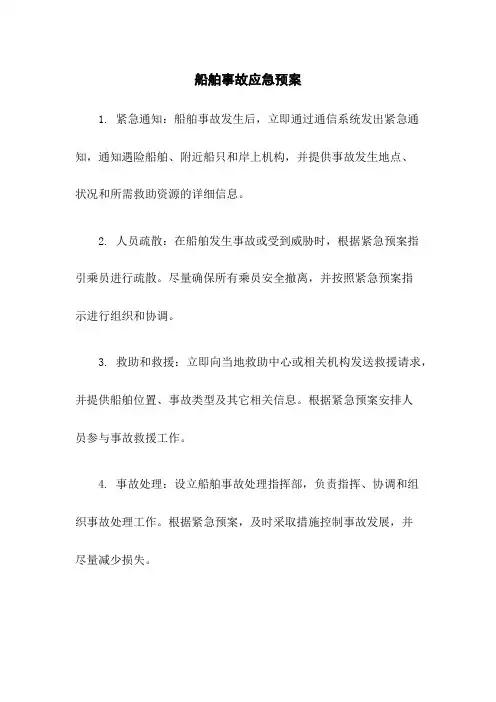 船舶事故应急预案