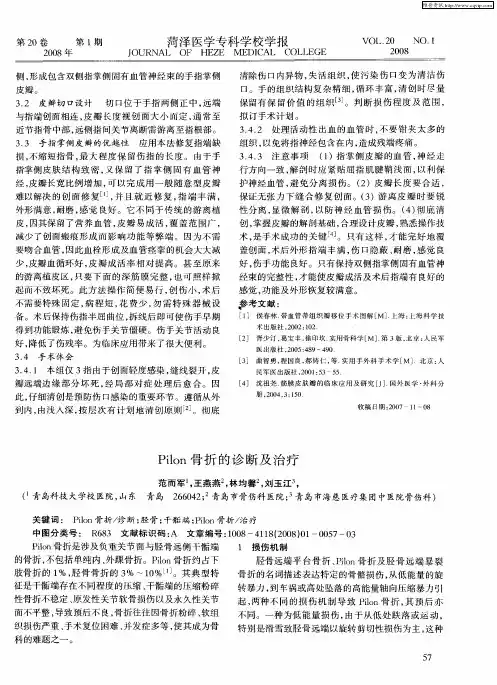 Pilon骨折的诊断及治疗