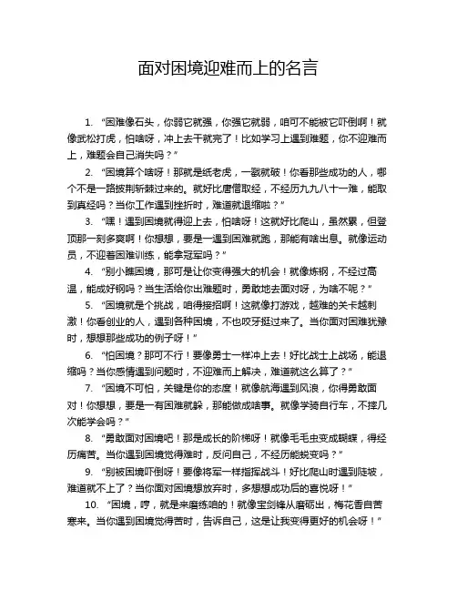 面对困境迎难而上的名言