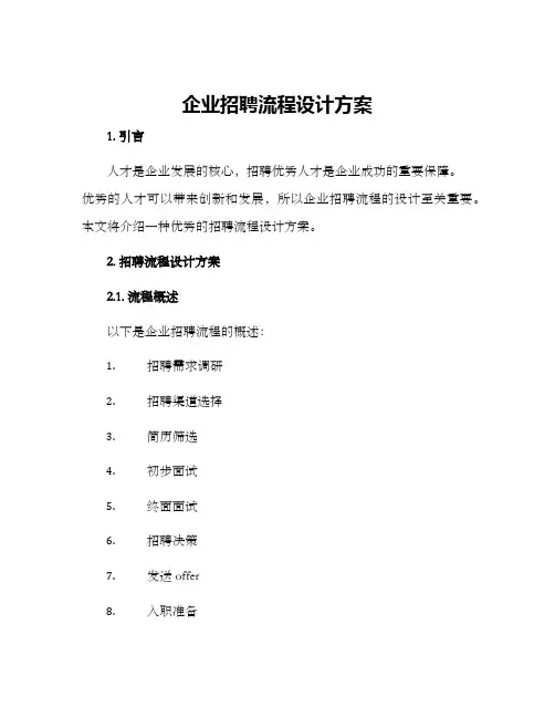 企业招聘流程设计方案