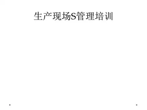生产现场S管理培训