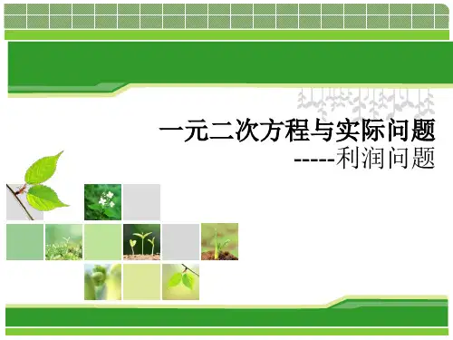 一元二次方程与实际问题--利润问题
