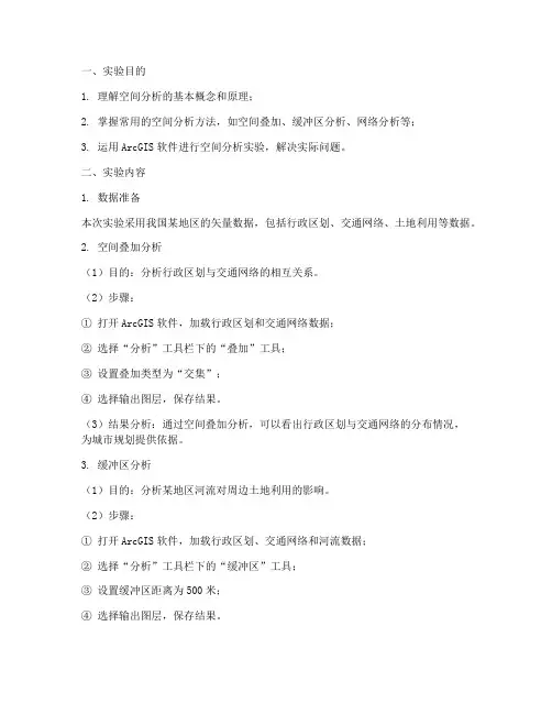 空间分析实验报告