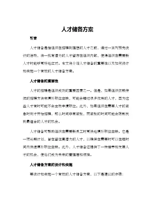 人才储备方案