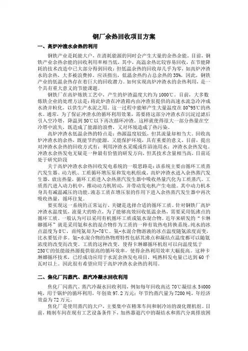 钢厂余热回收项目方案
