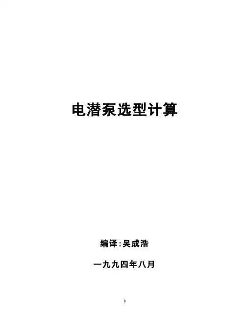 电潜泵选型计算-1讲解