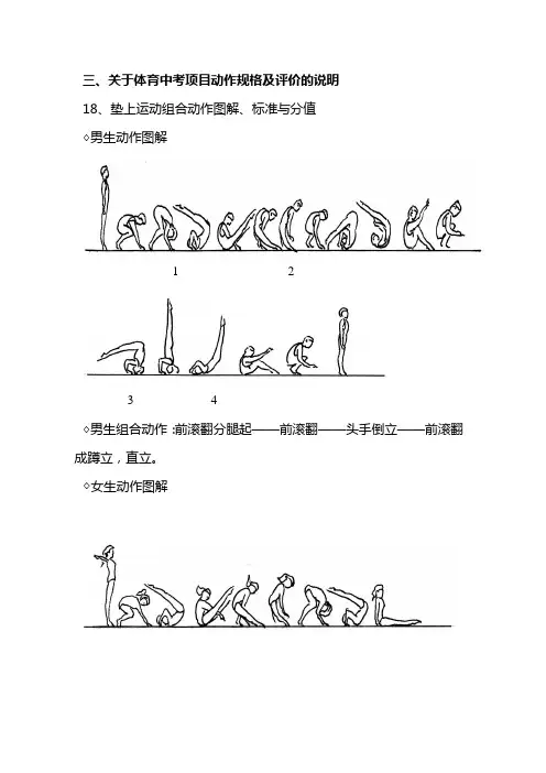 关于体育中考项目动作规格及评价的说明