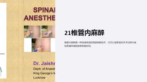 (入科培训课件)21椎管内麻醉