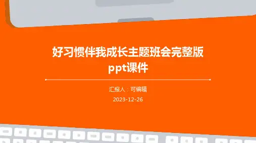 好习惯伴我成长主题班会完整版PPT课件