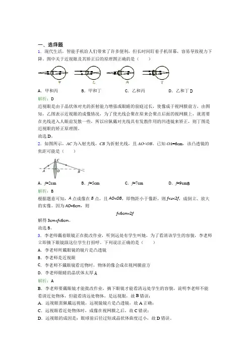 (必考题)人教版初中物理八年级上册第五章综合测试(含答案解析)