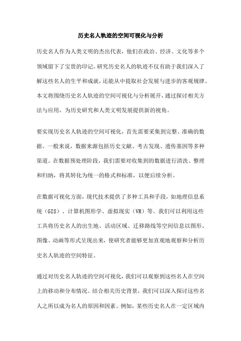 历史名人轨迹的空间可视化与分析