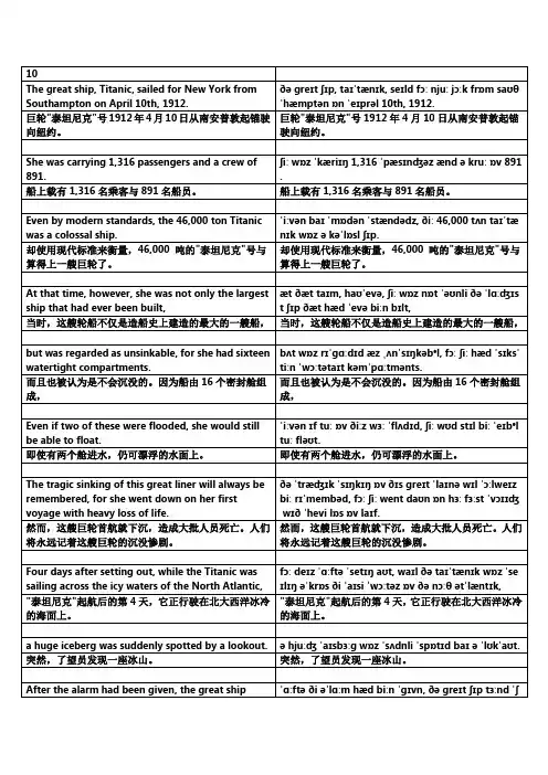 图说英语新概念英语第三册课文音标版讲义lesson10