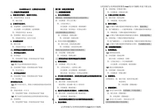 企业财务会计主要经济业务类型