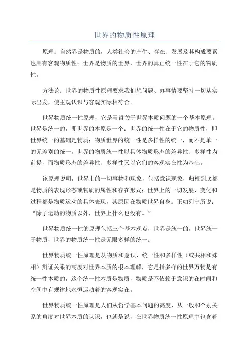 世界的物质性原理