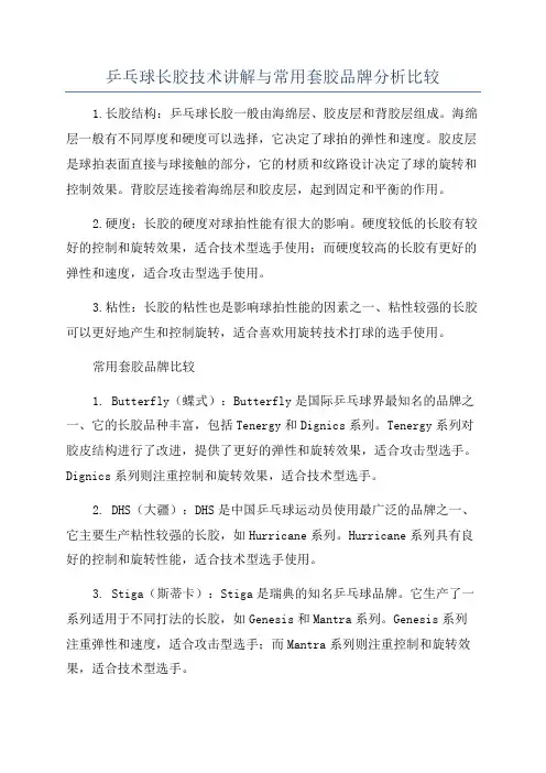 乒乓球长胶技术讲解与常用套胶品牌分析比较