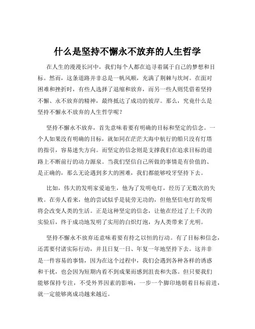 什么是坚持不懈永不放弃的人生哲学
