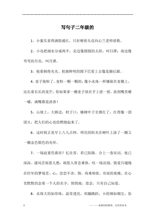 写句子二年级的