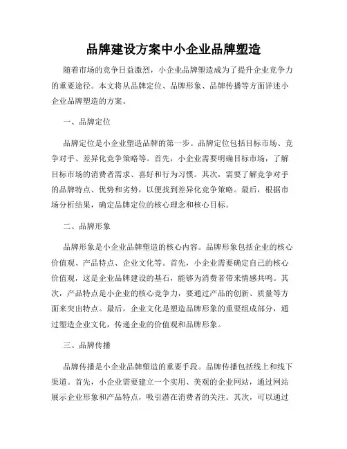 品牌建设方案中小企业品牌塑造