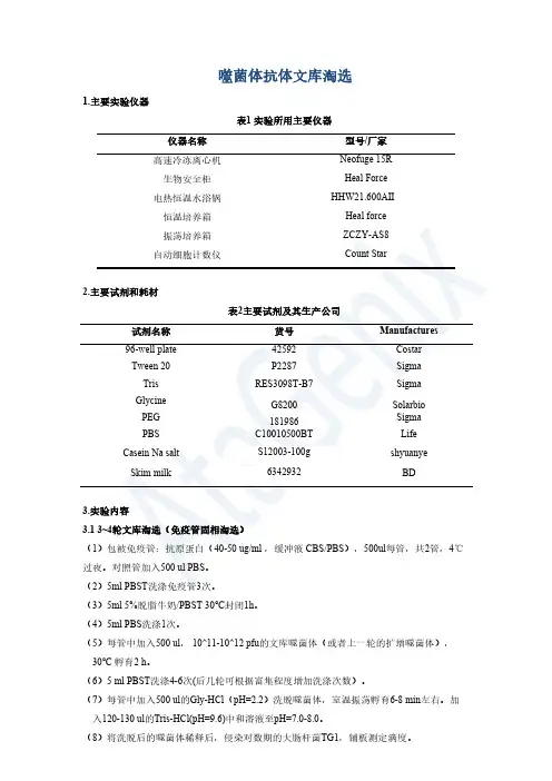 噬菌体抗体文库淘选