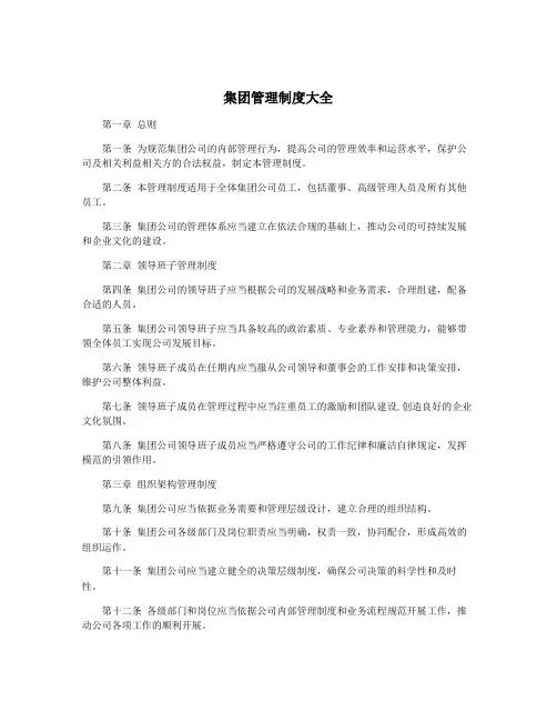 集团管理制度大全